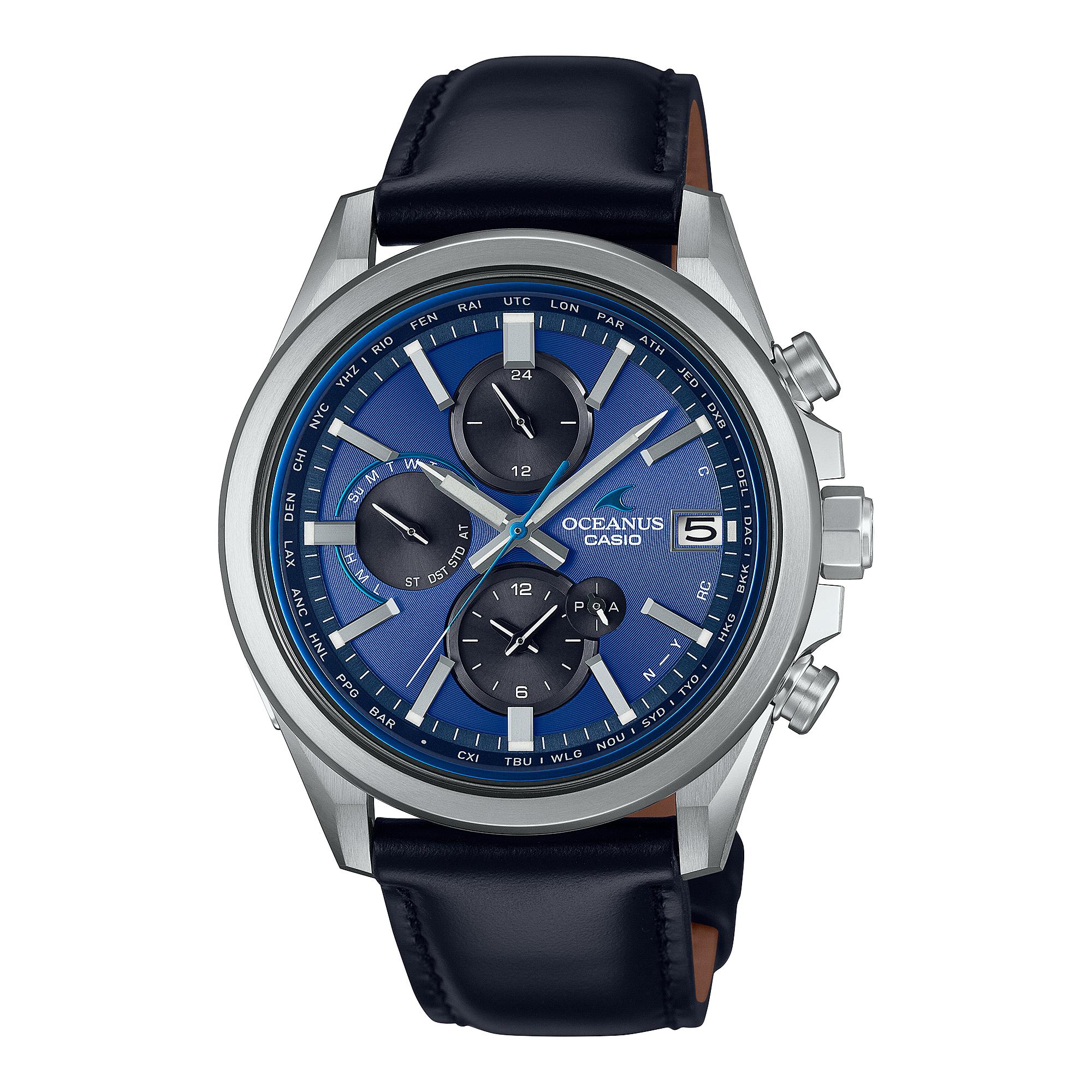 

Casio Men s 100M Water Resistant Quartz Watch OCW-T4000CL-2A синий
