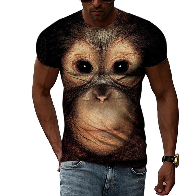 Sommar Trendiga män Funny Monkey grafiska t-shirts Mode Smak Casual Personlighet Tryckt T-shirt Hip Hop street style T-shirts Topp
