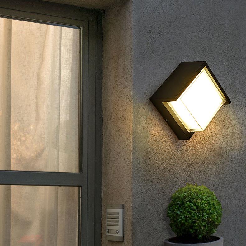 Modern Minimalist Waterproof Outdoor Wall Light with Radar Motion Sensor for Balcony and Doorway