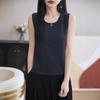Women's Slim Fit Knitted Wool Vest - Soft Sleeveless Crew Neck for Spring & Autumn Layering