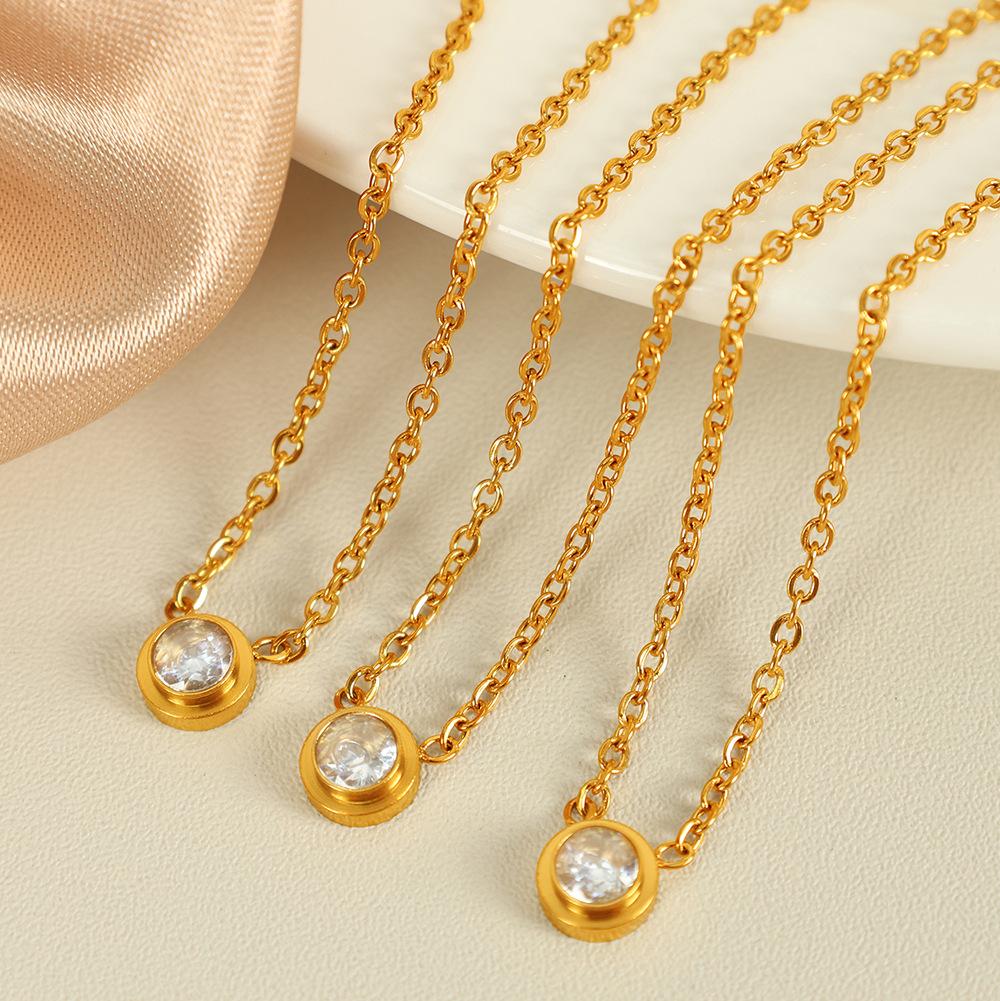 European and American ins sweet wind simple natural zircon high atmosphere diamond collarbone chain
