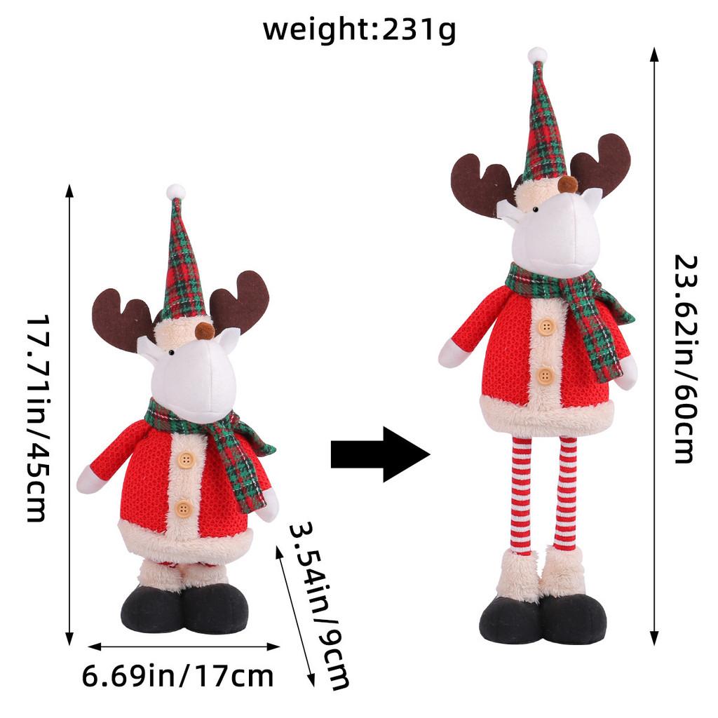 Christmas Snowman Plush Toy With Stretching Design For Holiday Decor And Gift