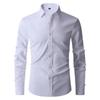 Korean Version Slim Fit Elastic Shirt for Men, Simple Business Thin Shirt for Men
