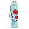 1PC Red Poppy Flower Bouquet 750ml Color Plastic Sports Water Bottle Leakproof Flip Straw Lid Suitable for Sports Office Home Use