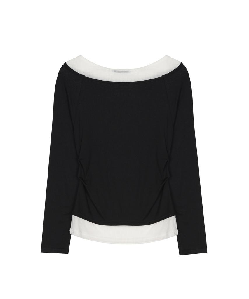 Nigaennikol Shoulder Layered Top_Black