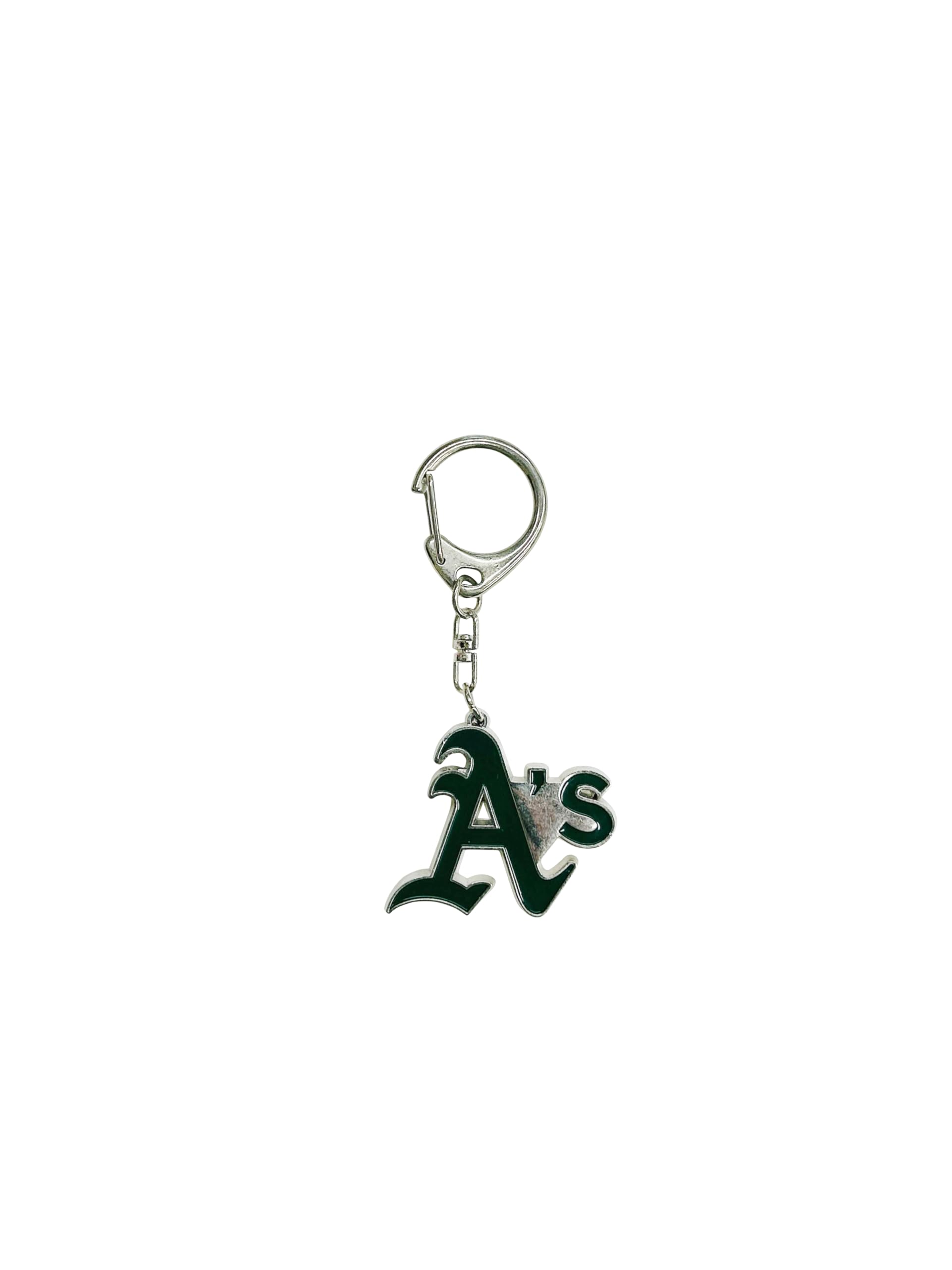 

League Athletics Deep Green Metal 4cm Wide [Major Baseball] Keychain, 3.5cm High,