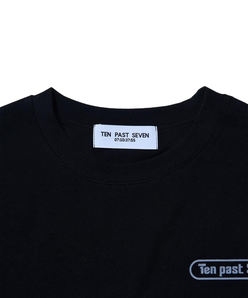 TEN PAST SEVEN Logo Print Long Sleeve T-Shirt - Black