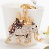 New Design 3D Enamel Elephant Crafts Key Holder Fashion Crystal Animal Bag Pendant Unique Jewelry Gift Bag Charm