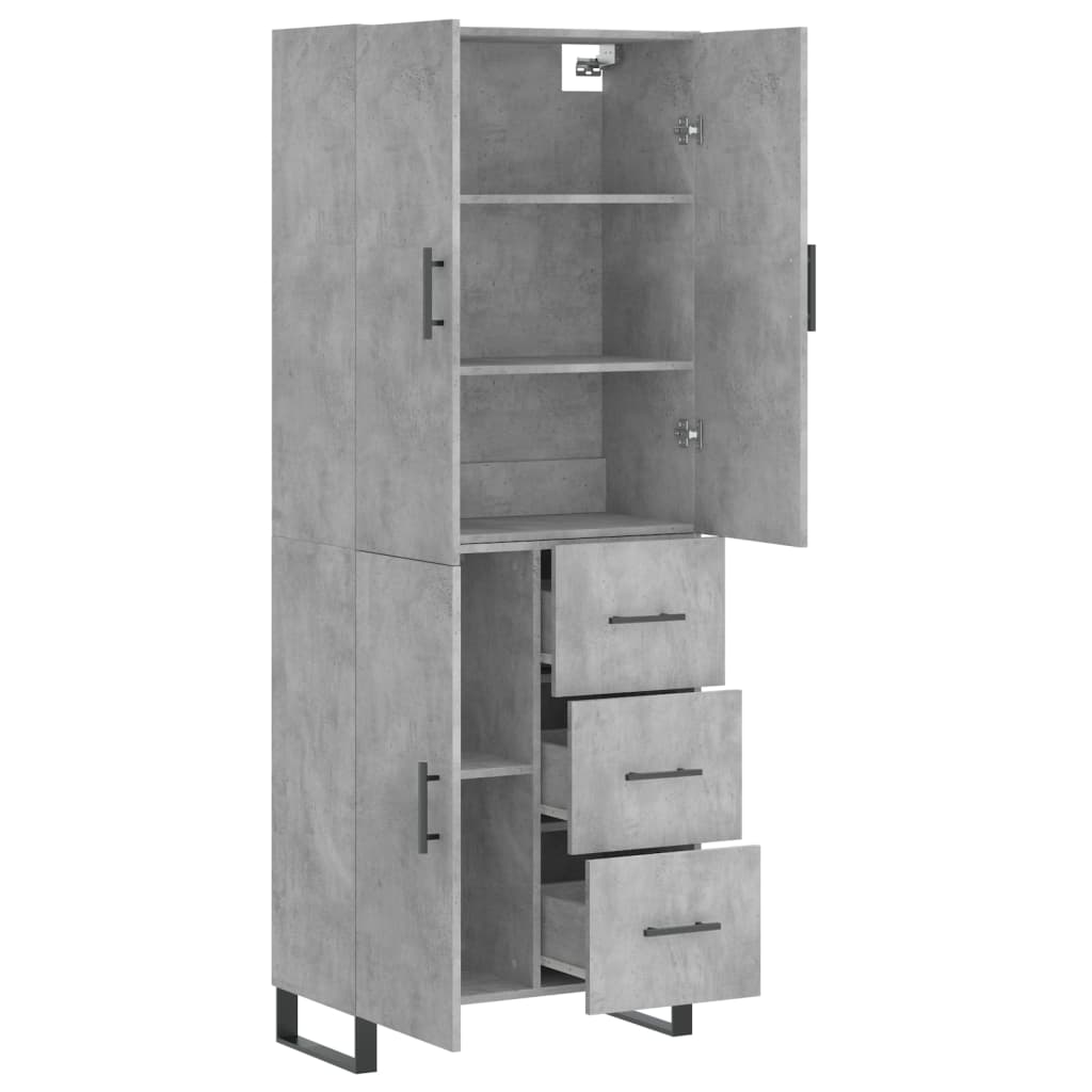 Highboard Concrete Grey 69.5 x 34 x 180 cm Particleboard