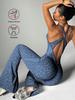 Leopard Print Seamless Bodysuit Yoga Wear for Women - Fitness Sports Casual Outerwear
