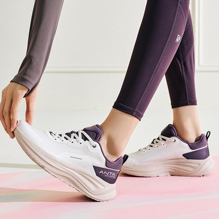 Anta Le Dao Comfortable Versatile Shock Absorbing Non-Slip Low-Top Training Shoes Women Sneaker White Purple 122517719-3