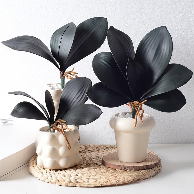 Phalaenopsis Leaves Faux Pu Soft Plastic Plant Accessories For Event Decorations And Home Styling