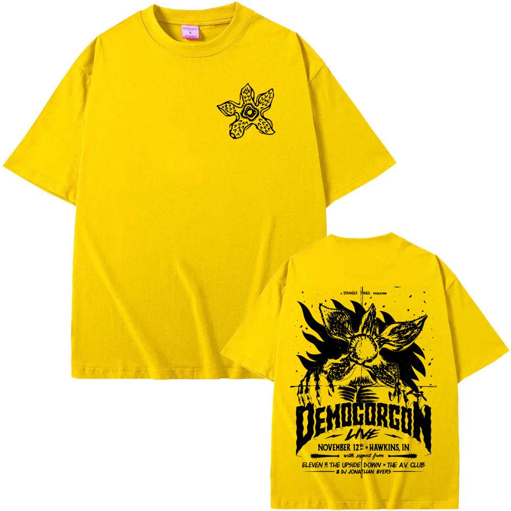 Eddie Munson The Demogorgon Cotton Men's Shirt Cannibal Flower Monster Graphic Short Sleeve Oversized Women T-shirts