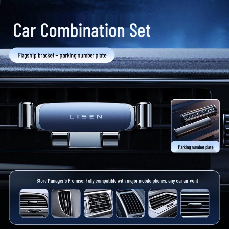 Li Sen 2025 Car Phone Holder: Anti-Shake Air Vent Bracket for Navigation
