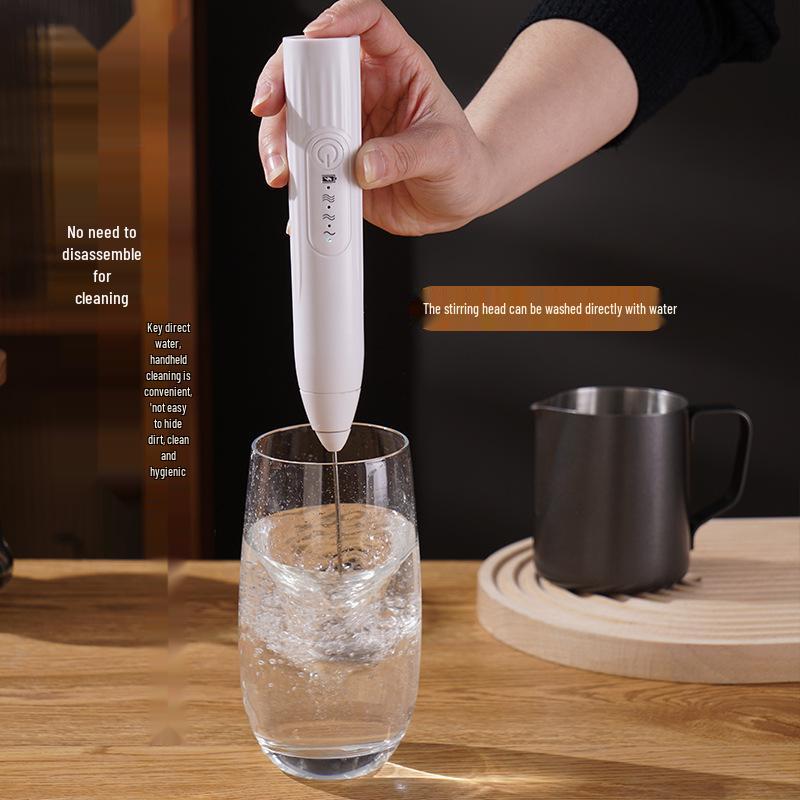 Nuevo Batidor de Leche Eléctrico de Acero Inoxidable y Mezclador Portátil