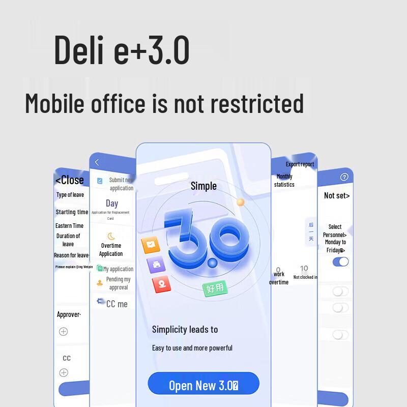 Deli Smart WiFi Fingerprint Time Clock CN plug (adapter included)