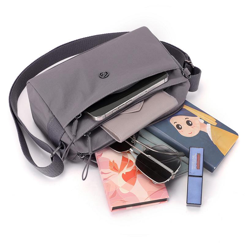 2025 New Women's Lightweight Multi-Layer Crossbody Canvas Bag - Korean Casual Shoulder/Small Bag