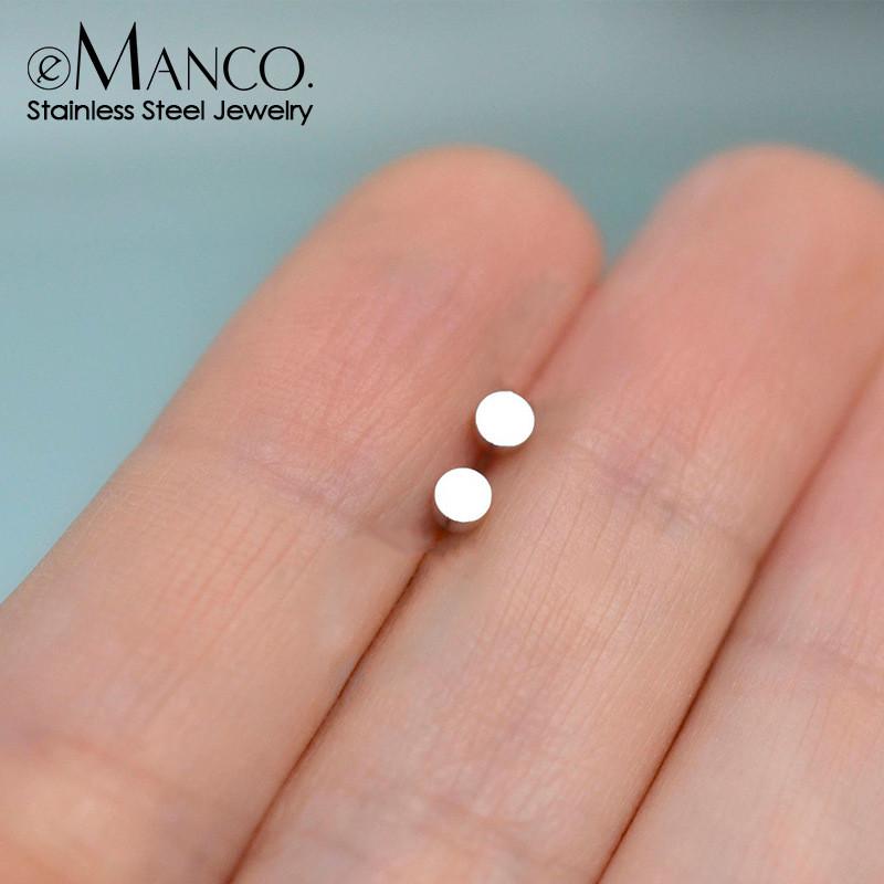 Korean Version Of Simple 316l Stainless Steel Fashion Round Personality Mini Earrings 