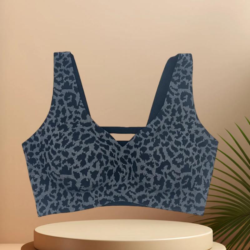 New Shangpin seamless leopard print series underwear women s hollow back one-piece seamless bra S