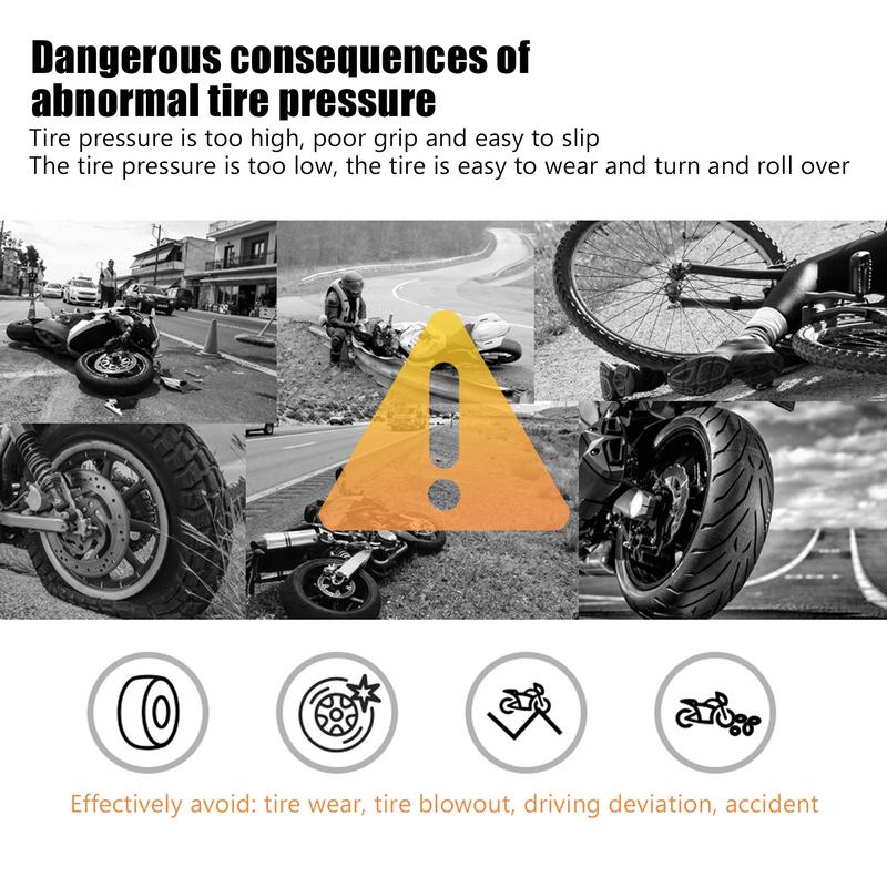 Wireless Motorcycle Tire Pressure Temperature Monitor System Solar Powered LCD Screen IP67 Waterproof Tire Temperature Sensor