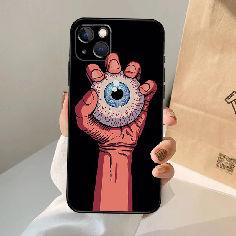 Monster Eye Hand Phone Case For iPhone 17 Air 16 14 13 12 11 15 Pro Max 13 12 Mini 15 16 Plus 16e Cover Coque