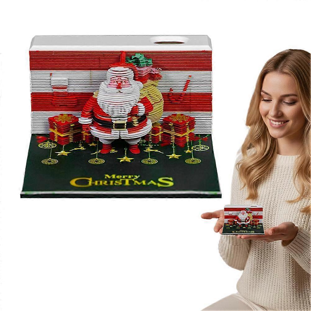 3D Desk Calendar 2026 3D Santa Claus Creative Desktop Decoration Memo Pad