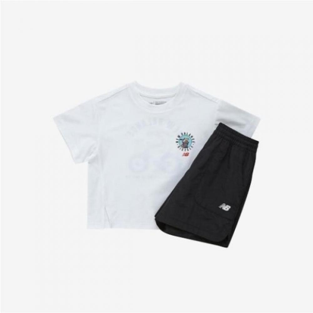 

New Balance Kids Rider Girls Crop Short Sleeve Set Up Nk9yf2605g White (10)White/100
