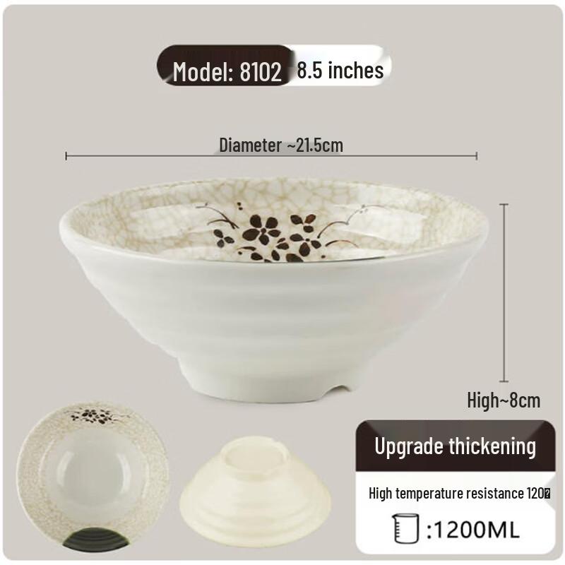 Upgraded Thickened Melamine Ramen Bowl