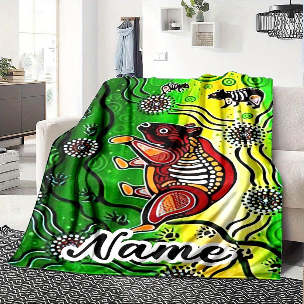 240Gm2 Beach Please Outdoor Customize Your Name Blanket Comfortable Soft Lightweight Allseason Multipurpose Blanket For Travel Camping Picnics Sofa