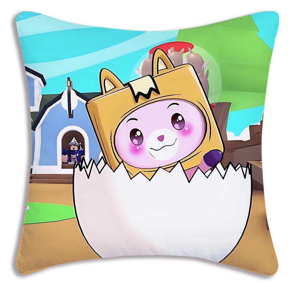 Game Lanky Boxs Pillow Covers Cartoon Sofa Decorative Home Double-sided Printing Short Plush Cute Cushion Cover
