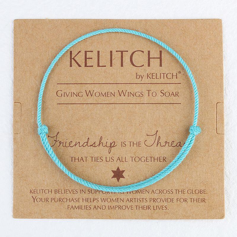 

Kelitch Плетеный Однотонный Мужской и Женский Браслет на Удачу 24cm Lake Blue