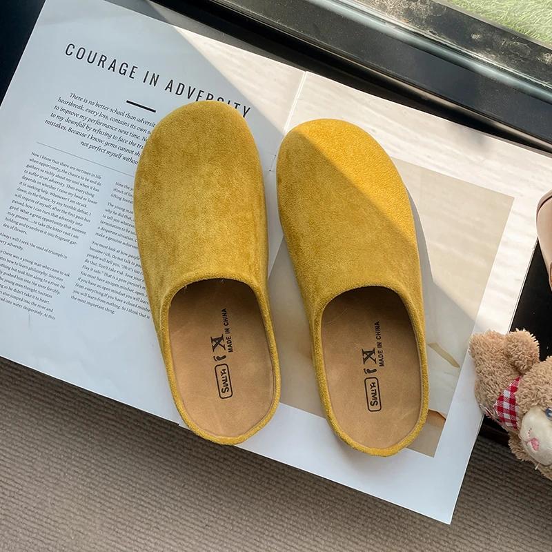 Fashion 2025 Suede Clogs for Women Mules Cork Footbed Women Shoes with Arch Support Fashion Nonslip Outdoor Beach Slippers Home Shoes