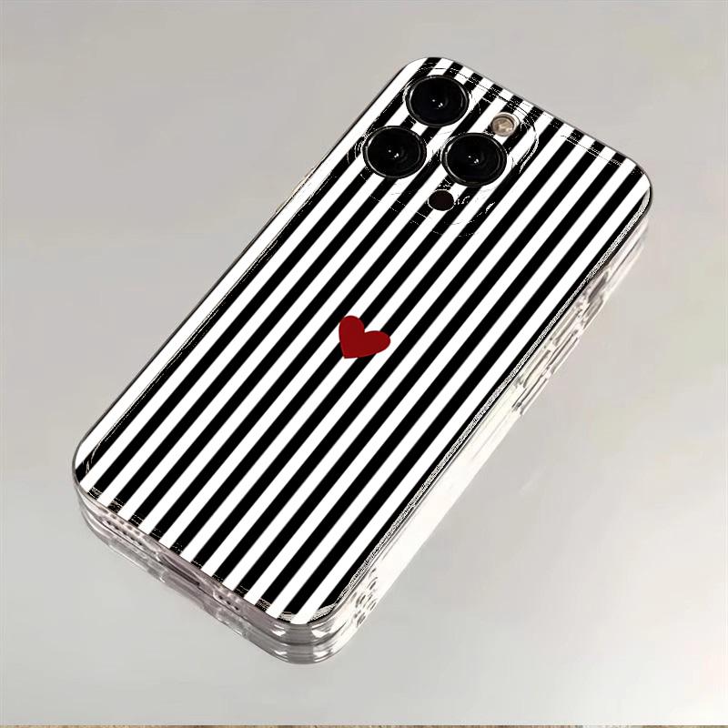 Phone Case for Xiaomi 15T Pro 14T pro 13T 12T 14 11 Lite 4G 5G Poco F7 X7 F6 X6 X5 F5 Pro Cute Heart Stripe Clear Soft TPU Cover