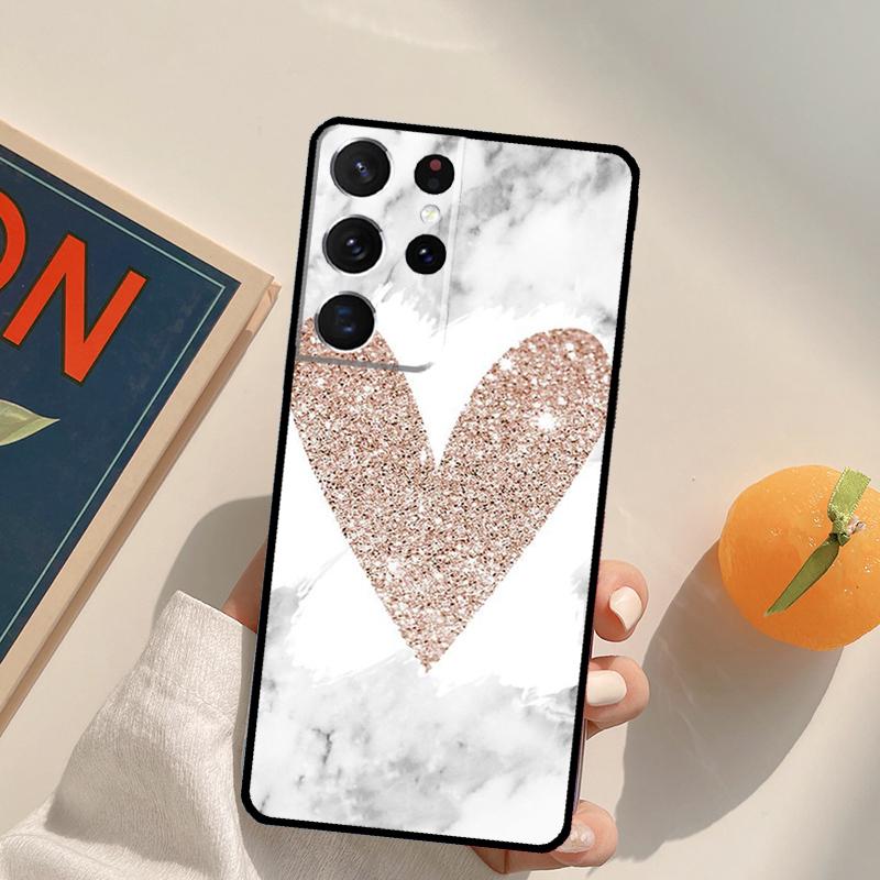 Love Rose Gold Style Phone Case For Samsung Galaxy S25 S26 Ultra S20 S21 S22 S23 S24 Plus S10 S25 FE Back Cover
