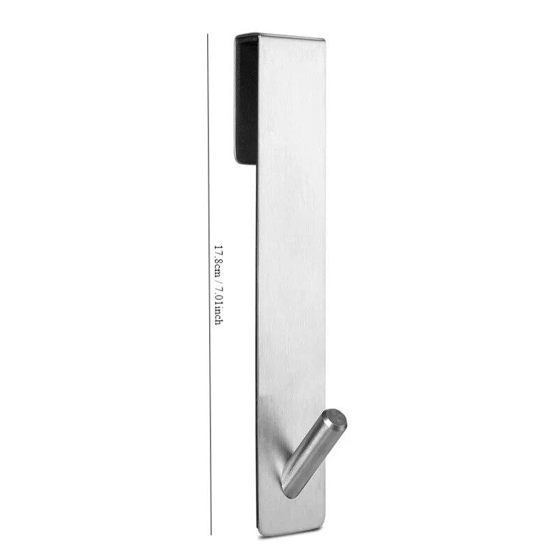 Hanging Glass Door With Stainless Steel Back Hanging Detachable Hanger, Bathroom Non Perforated Metal Clothes Hook