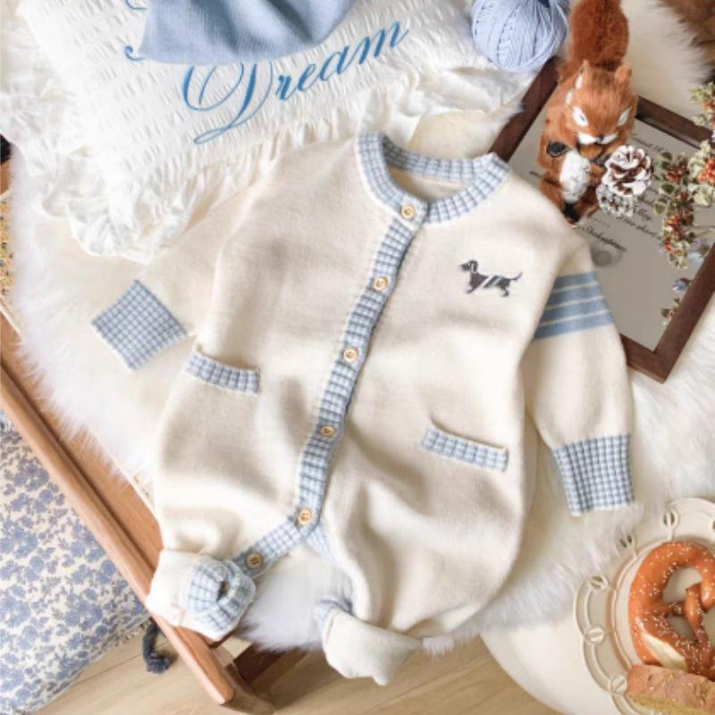 Newborn Knitted Sweater Onesie for Boys & Girls - 2025 Autumn Collection