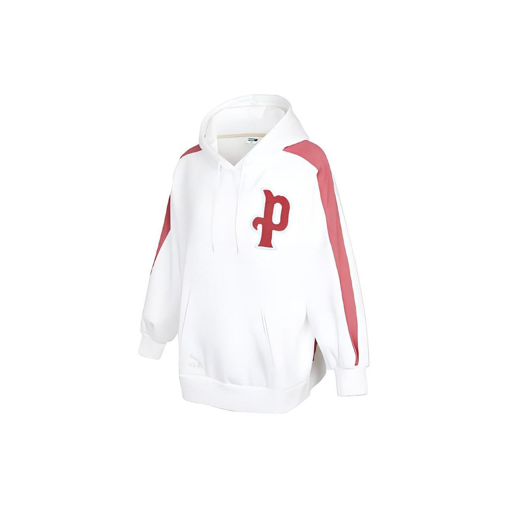 Puma Seria Sportstyle Bluza z kapturem z grafiką liter kontrastowa Długi rękaw Bluza Damskie Top Biały 536184-02