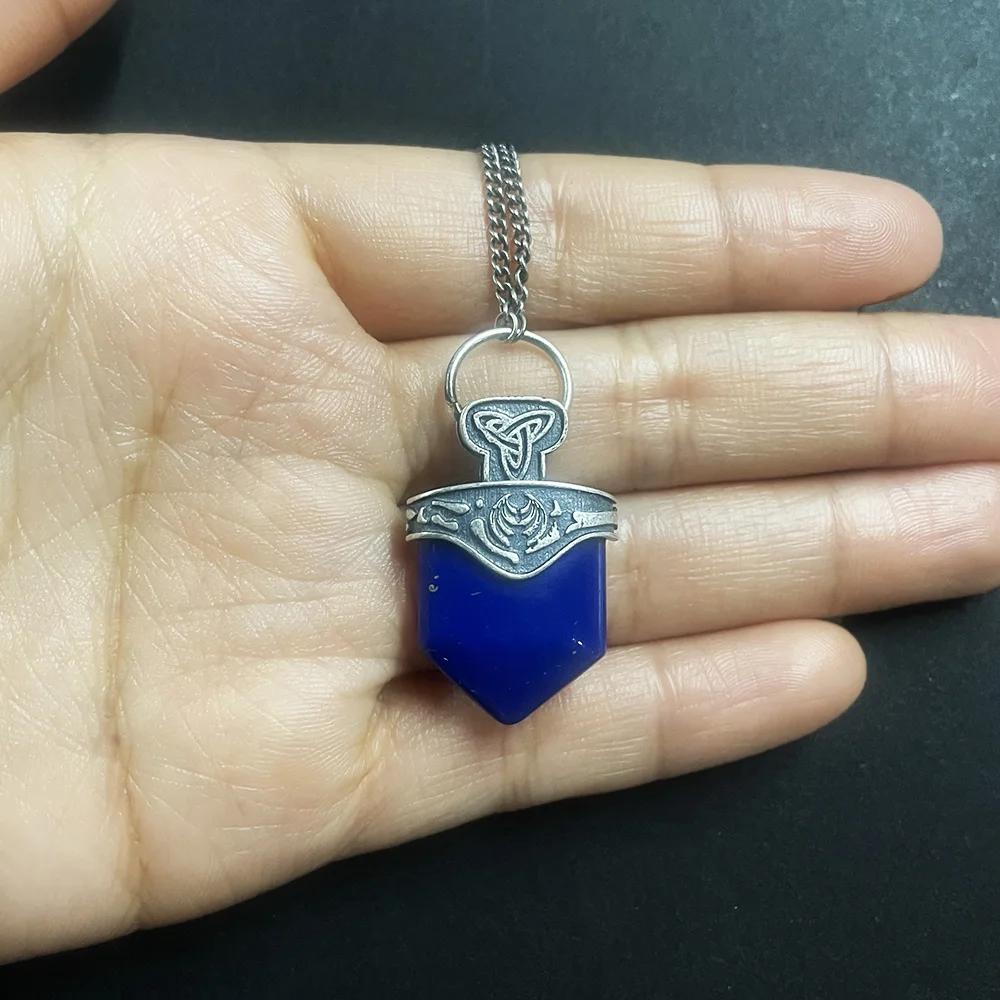 The Vampire Originals Diaries Mikaelson Pendant Necklace 925 Silver with Natural Lapis Freya's Talisman Inspired Charm