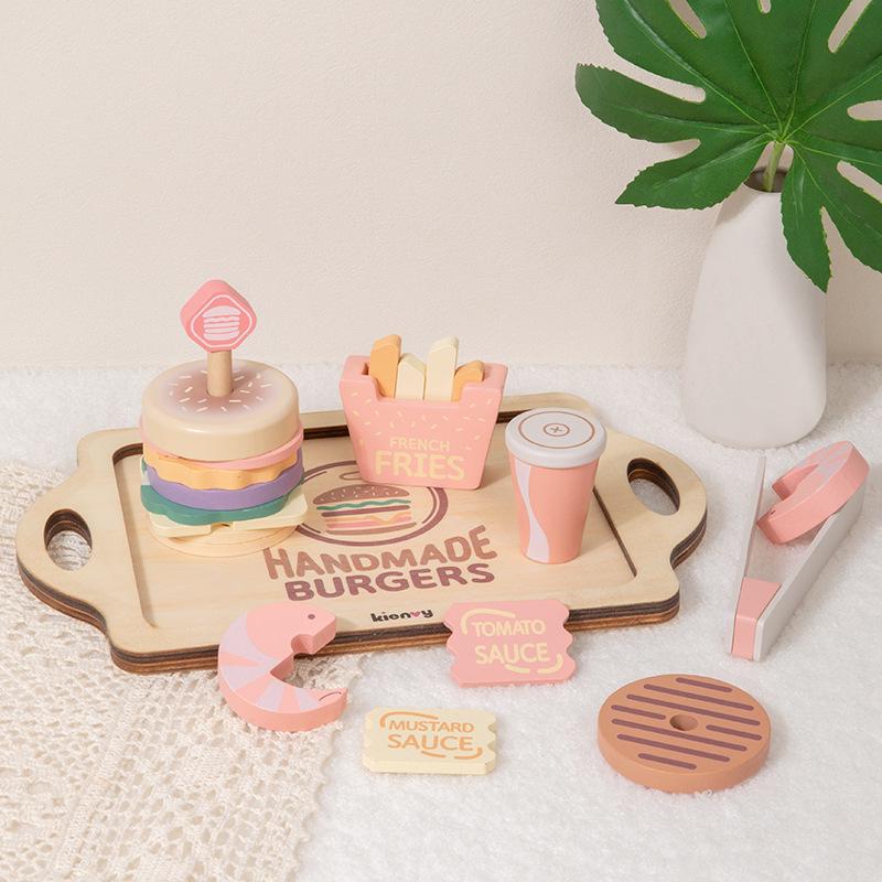 Wooden Ice Cream & Coffee Kitchen Play Set: Kids Educational Role-Playing Toy