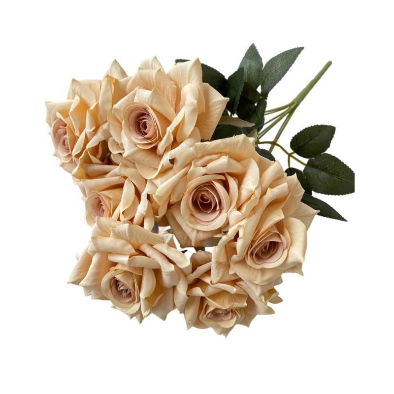 41Cm 7 Forks Silk Screen Rose Artificial Flower Wedding Living Room Decoration Road Guide Bouquet, Artificial Flower