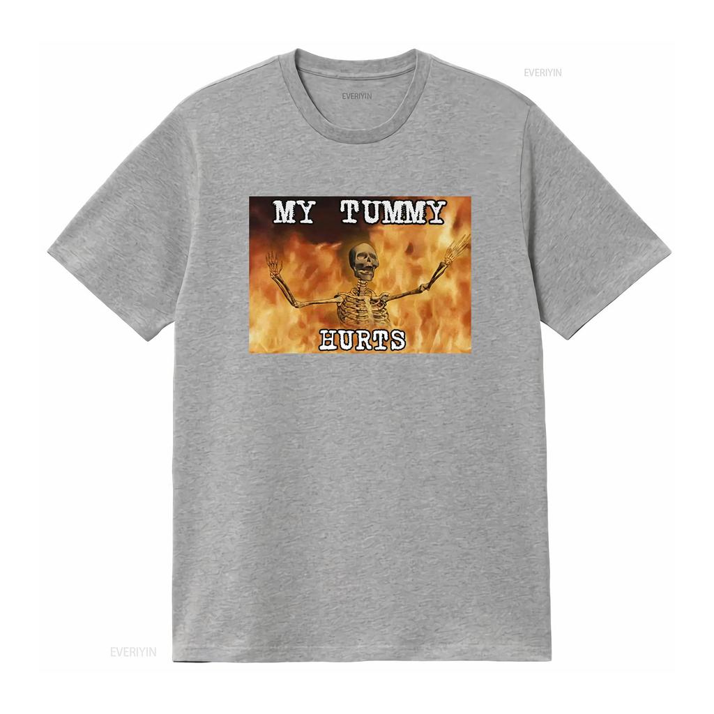 My Tummy Hurts Skeleton T Shirt Funny Ironic Meme Design for Constipation Stomach Ache IBS Unique Eye Catching Print vintage