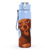 1pz Ritratto Testa Bassotto Marrone 750ml Plastica Colorata Borraccia Sportiva Anti-perdita Tappo a Vite con Cannuccia a Flip Per Sport Ufficio Uso Domestico