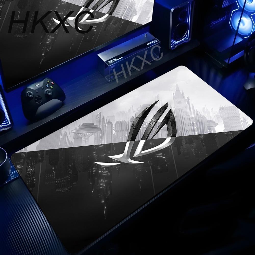 XXL Grande Gaming Gamer Genial Negro Asus Rog Alfombrilla de Ratón Teclado Antideslizante Borde Cosido Alfombrillas de Ratón Mat para Portátil Tablet Mini PC Alfombra de Juego