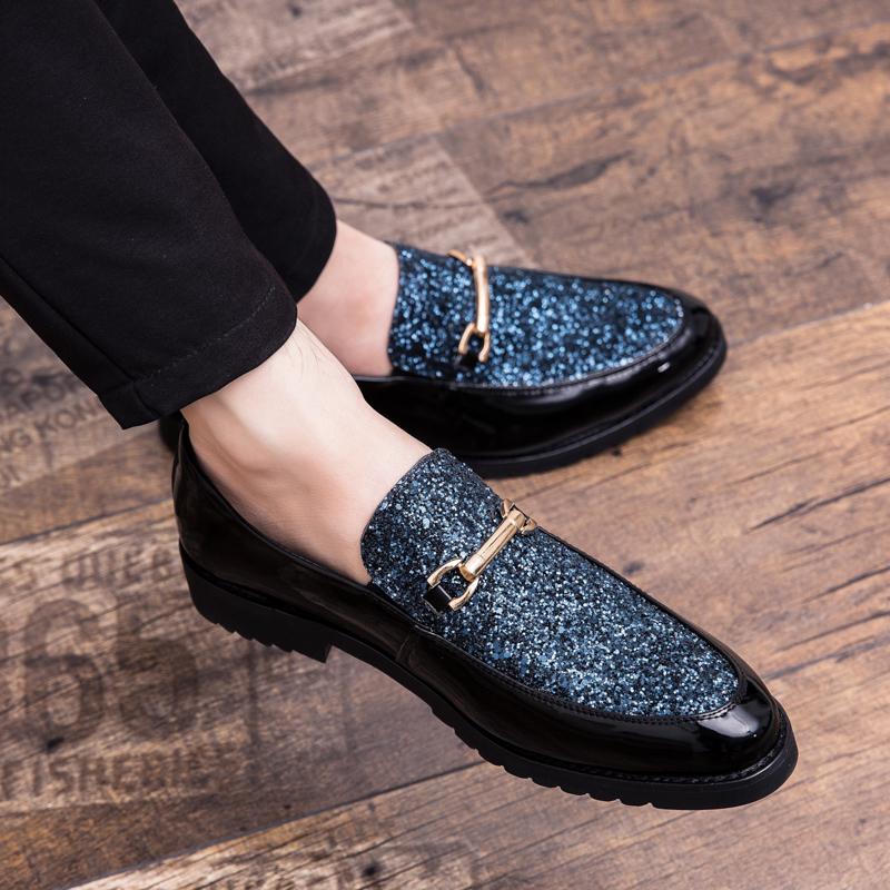 Leder Herren Freizeitschuhe Luxusmarke Herren Slipper 2024 Herren Glänzende Friseurschuhe Stilvolle Klassische Herrenschuhe für Hochzeit