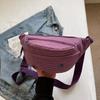 Grid Pattern Waist Bag Multiple Pockets Fashionable Crossbody Bag for Women Street Style Accessory