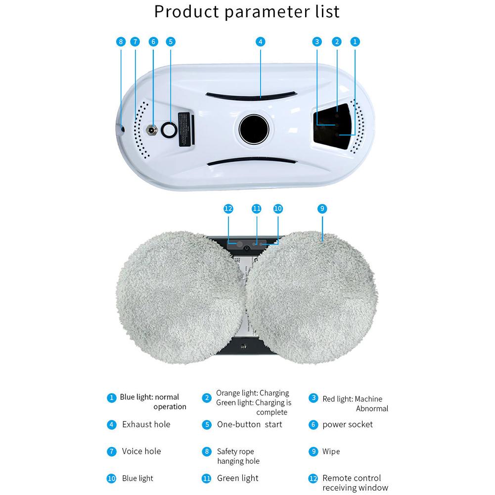 Window Cleaner Robot Window Cleaning Robot Multi-Function Automatic Window Cleaning Washer Robot for Vertical Surface/Glass/Door