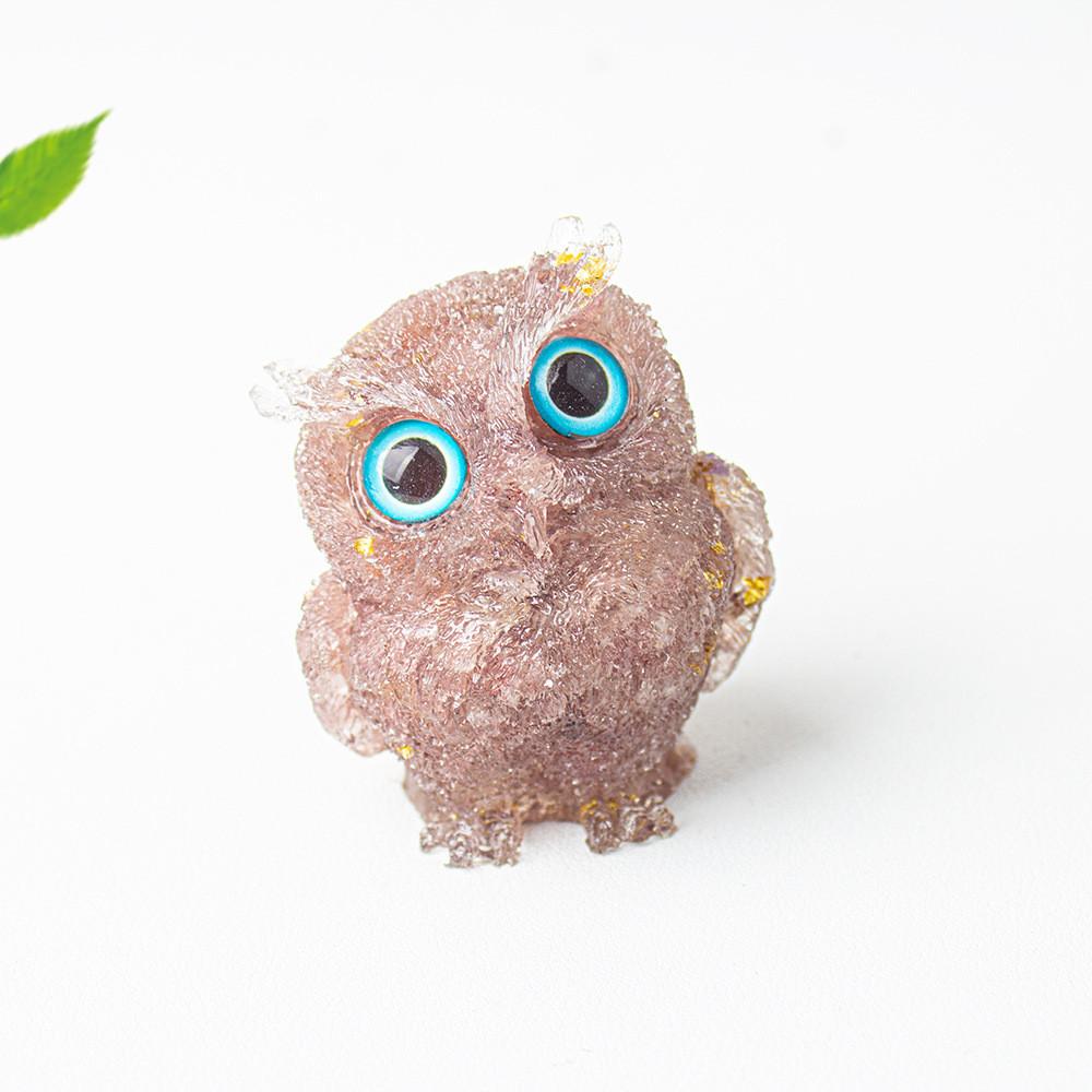 Figurine Hibou en Résine Cristal Pour Décoration Maison Bureau Cadeau Pour Amis Et Famille