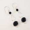 925 Sterling Silver Black Onyx Drop/Dangle Earrings 2.50" Handmade Jewelry Gift EE-132-12