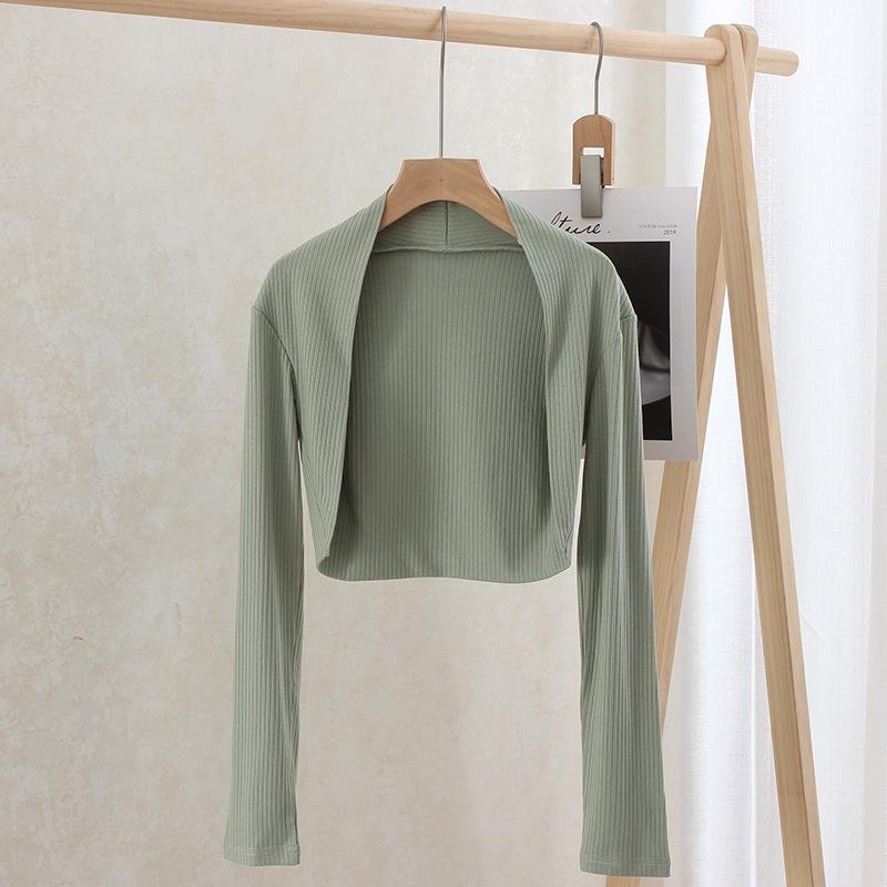 Women's Snowfall Style Cardigan: Lightweight Spring & Autumn Shawl, Cropped Air-Conditioned Jacket, Ballet Dance Camisole.