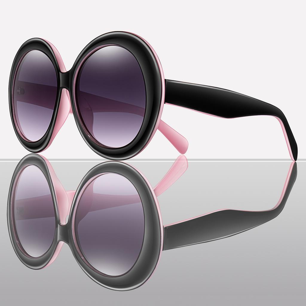 Retro Big Round Unisex Frame Sunglasses Lady Oversized Fashionable Street View Sunglasses Beach Resort Driving Sunglasses UV400